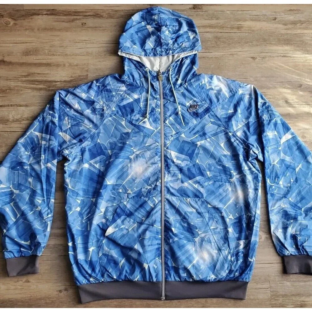 Nike Air Windrunner Track Jacket Reversible All Over Print Windbreaker L or XL